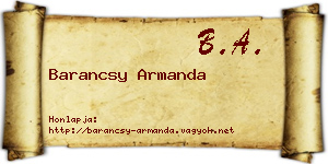 Barancsy Armanda névjegykártya